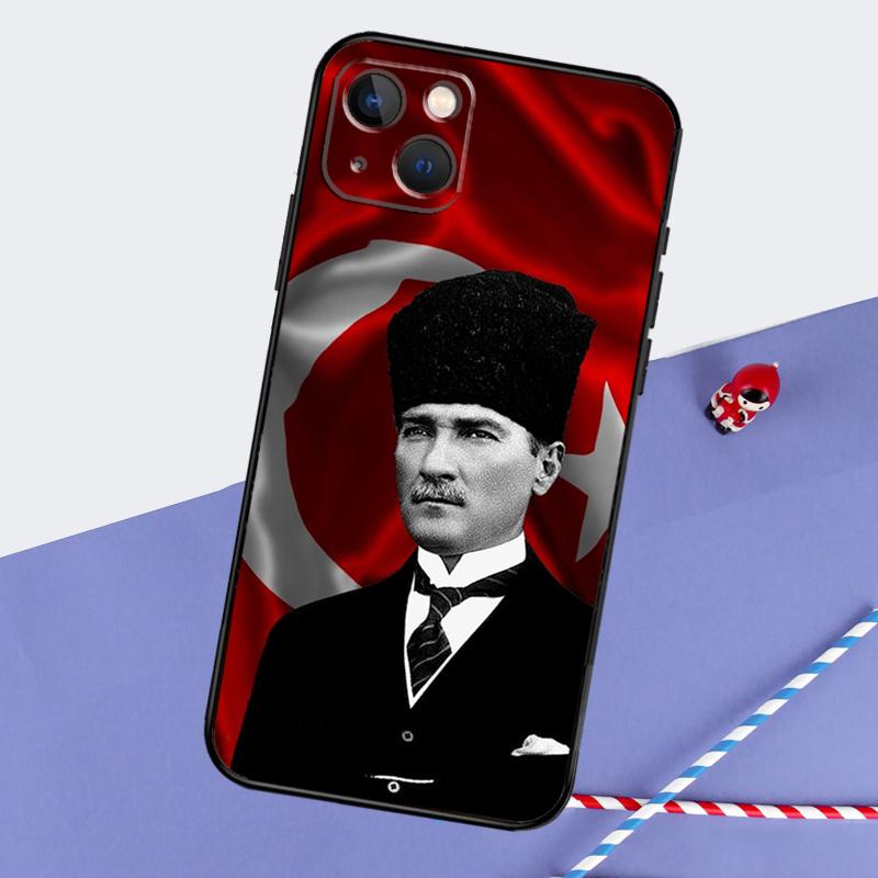 Mustafa Kemal Ataturk Phone Case For iPhone 16 Pro Max 11 13 14 15 Pro Max 12 Mini XR 16 15 Plus 16e Back Cover