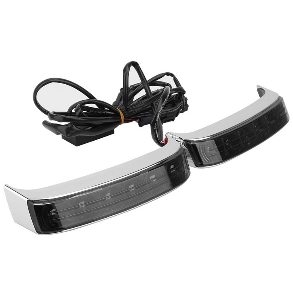 Rear LED Brake Turn Signal Tail Lights for Harley Touring Road King Street Glide 2014-2024, Motorcycle Saddlebag Running Lamps Accent Lights Chrome