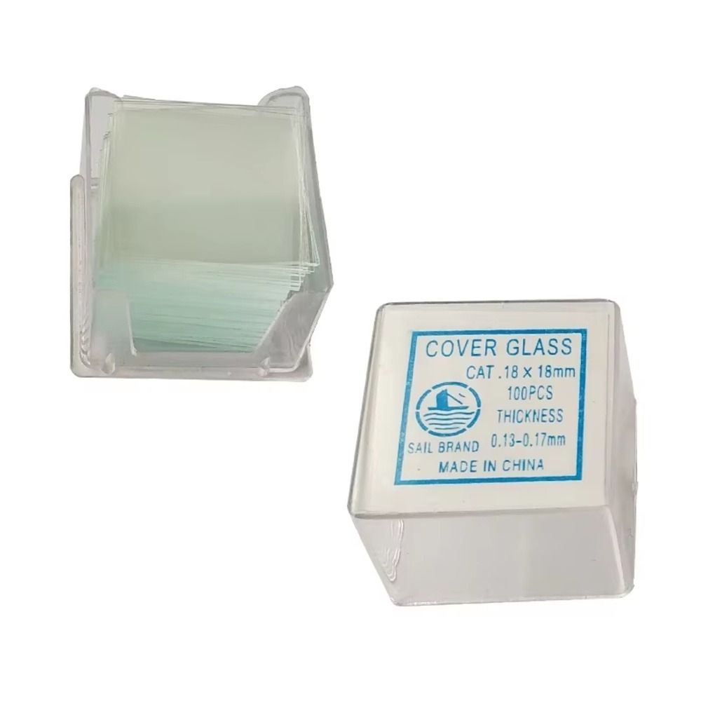 100Pcs Glass Microscope Slides Coverslips Glass Cover Slips  for Biological Specimen Preparation