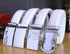 [Rubitas] White Buckle Men's Funny Unique Belt Host Stylish Casual Leather Simple Z Gold