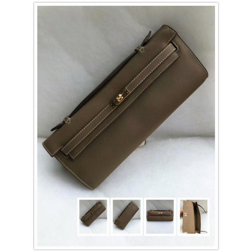 New KL Long Handbag Cowhide Women's Bag Fashion Temperament Bag Crocodile Pattern Palm Pattern Tide
