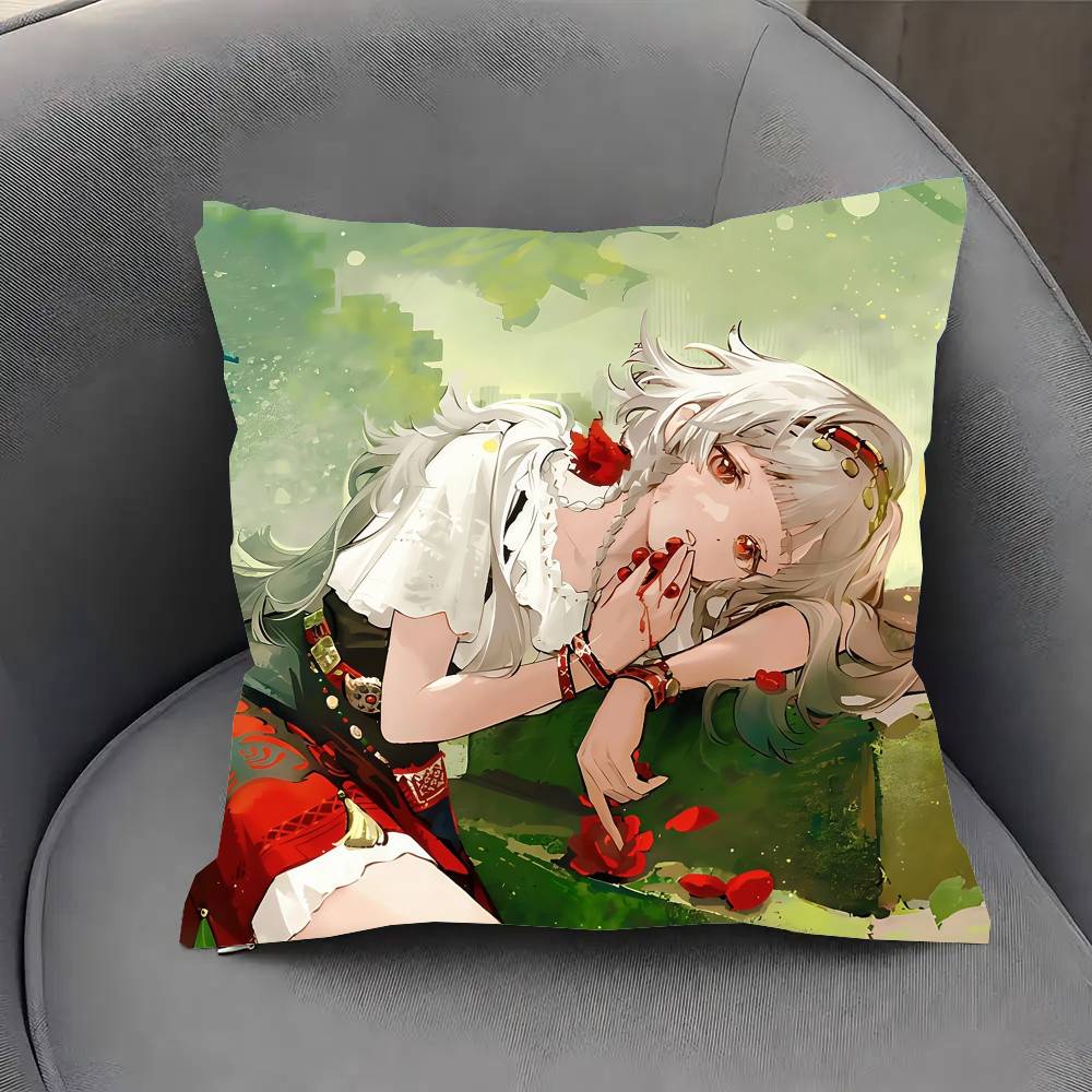 Rubuska Anime Reverse Pillow Case Fashion Square Pillowcase Bedroom Sofa Room Ins Decoration Leisure