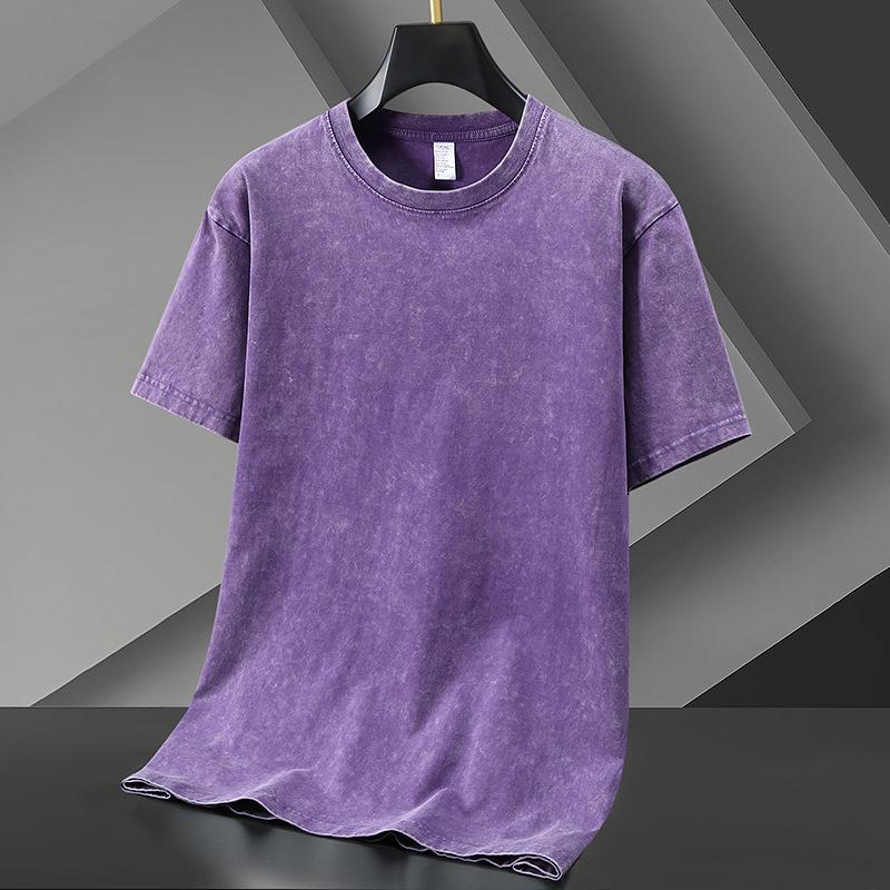 Wash To Make Old Retro Cotton Breathable Comfortable Loose Round Neck Fashion Short-sleeved T-shirt
