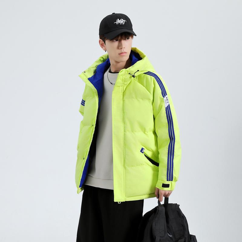 Chaqueta de algodón con capucha para hombre, versión coreana de invierno, holgada, informal, gruesa y cálida.