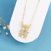New Creative Gold-Plated Zirconia Mom, Dad And Child Theme Pendant Necklace Classic For Mother'S Day Birthday Jewelry Gift