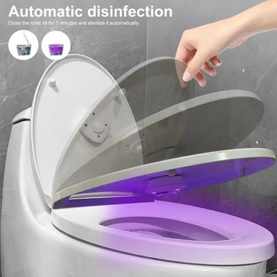 Toilet UV Lamp Intelligent Sensor Self-adhesive USB Rechargeable Indoor Trash Can Cleaner Purple-color Light Home Bathroom Supplies