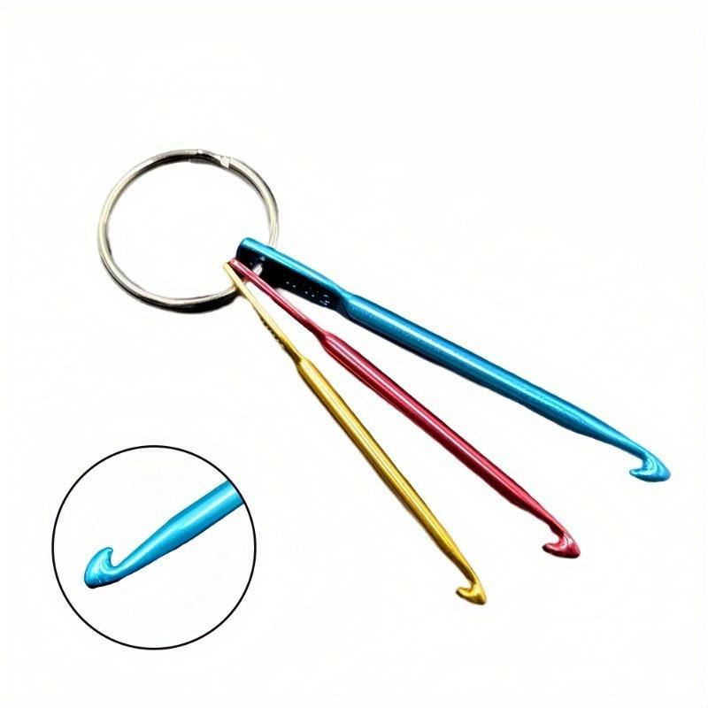 3pcs/set 5sets Multicolour Mini Aluminum Keychain Crochet Hooks DIY Crafts Tools Knitting Needles