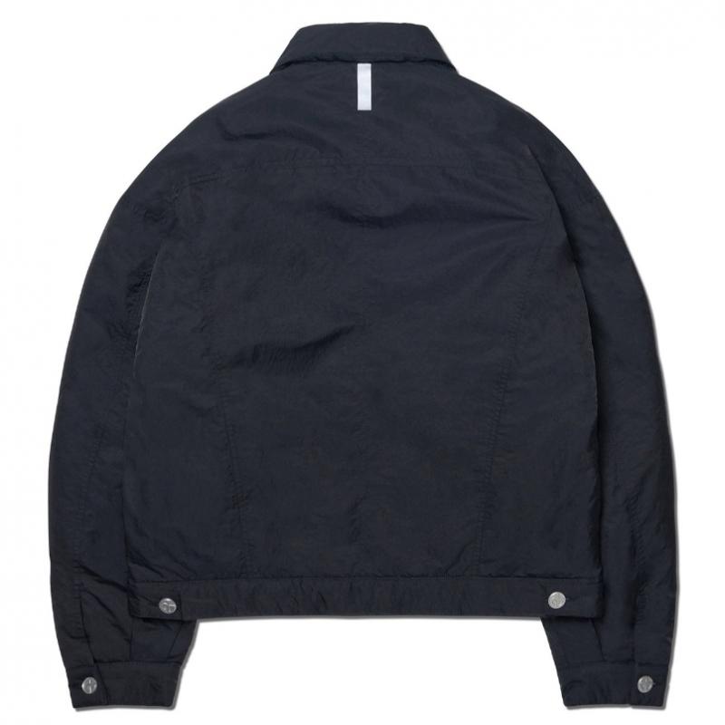NOMANUAL Padded Nylon Trucker Jacket   Black