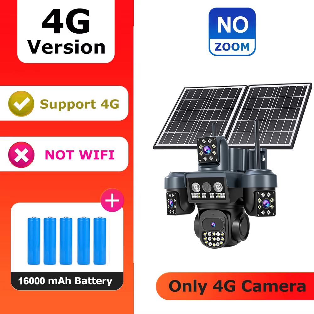 OKAM PRO 10X Zoom AOV Solar Camera Dual Solar Panels 16000mAh Battery HD 25MP 4G Outdoor Camera Waterproof Night Vision IP CCTV