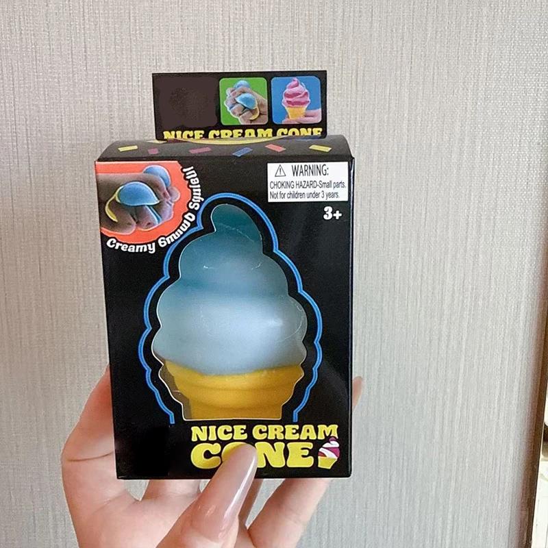 Kawaii Ice Cream Cone Squishy Toy Series Confirm The Style Blind Box Stress Relief Fun Toys Mystery Box Surprise Gift