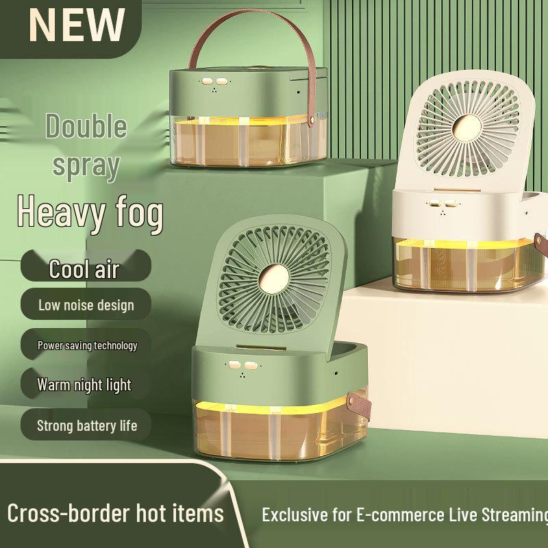 Portable USB Silent Humidifying Spray Fan with Timer & Remote