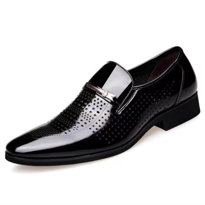 Leather Shoes Men  Business Oxford  Breathable Patent Leather Formal Shoes Plus Size Man Office Wedding Flats Male Black