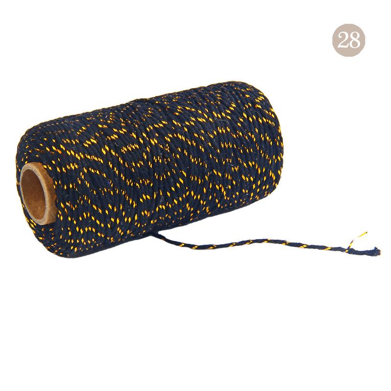 2mm 100 Meters/roll Double Color Cotton Bakers Twine String Cord Cotton Line for Gift Packing Craft