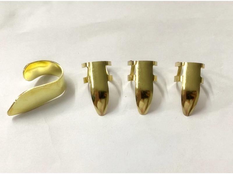 

Wsmith Gold & Silver Stainless Steel Metal Finger Picks with Holder for Thumb & Index Finger