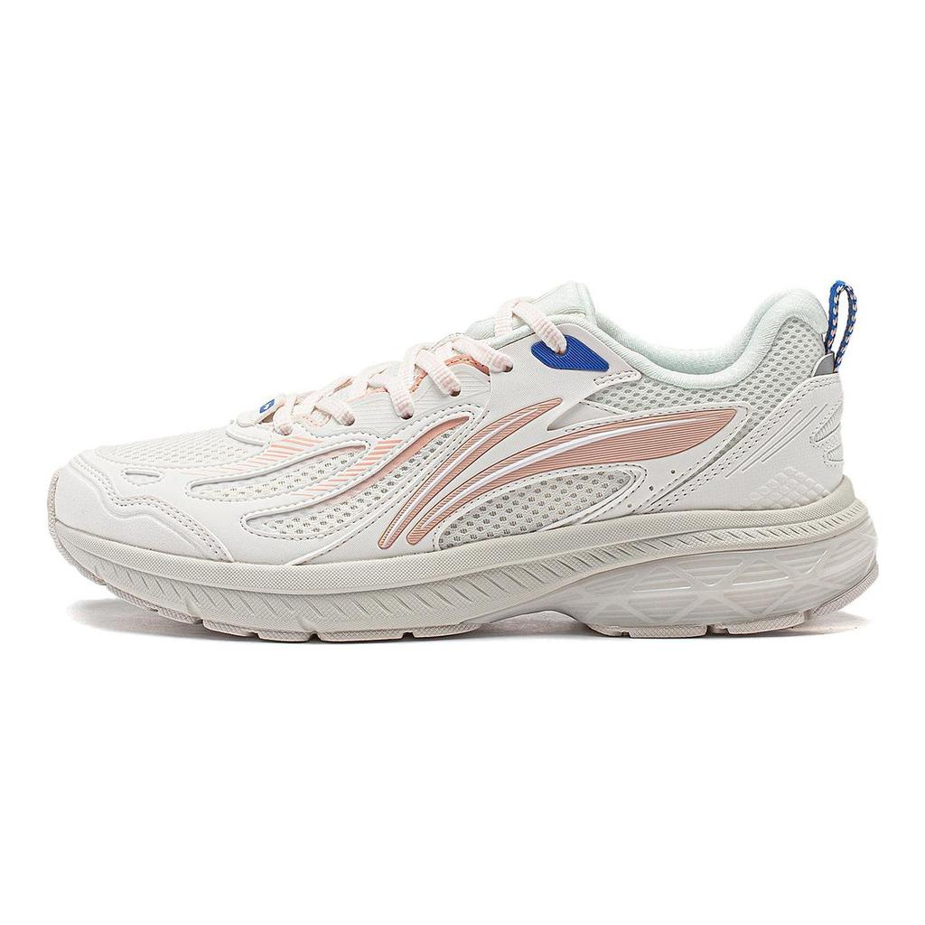 Li Ning Cushioning Slip Resistant Abrasion Resistant Low top Running Shoes Women's White Blue ARXT022-5
