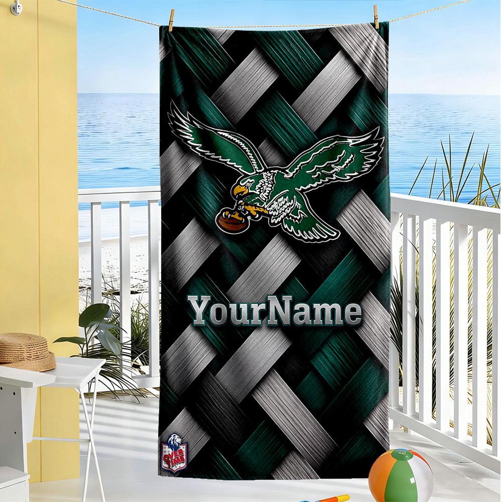 Philadelphia Eagles Personalized Name Beach Towel Soft Durable Quickdry