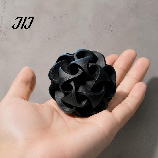 Versatile Office Desk Accessories 3D Printed Geometric Hollow Sphere Sculpture, Abstract Twisted Flower Fine Craftsmanship Decor Ball Ornament, Modern