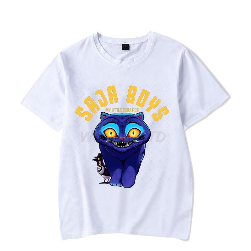 New T-shirt KPop Demon Hunters Cartoon Tiger Short-sleeved Tops Summer Men Women Clothes Anime Graphic Korean Style T-shirt
