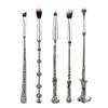 Harry Potter Magic Wand Eye Brush Set: 5-Piece Beauty Tools with Metal Handles