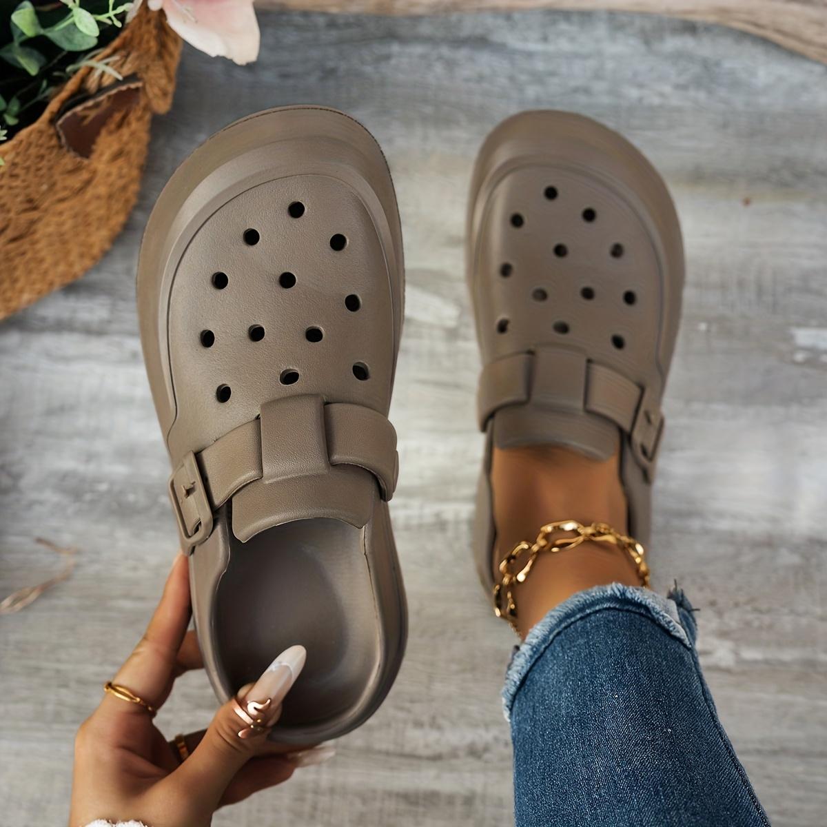 

[Дышащие|Легкие] Дышащие и легкие женские клоги | Верх из ЭВА с защитой от скольжения, Поддержка свода стопы и амортизация, Регулируемая пряжка 39-40 коричневый