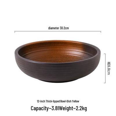 ZISIZ 12-inch Thick-Rimmed Serving Bowl
