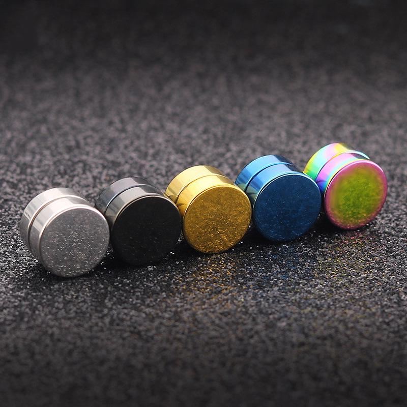 Korean Style Magnetic No-Piercing Earrings - Simple Round Fashion Ear Studs