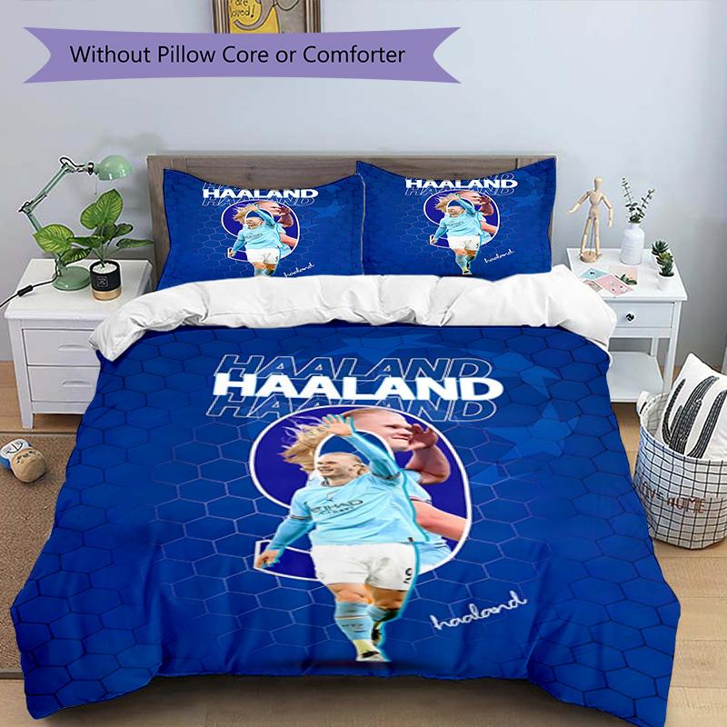 3pcs Haaland12 Design Cover Set - HD Printed Bedding with 1 Cover and 2 Pillowcases - Perfect for Home and Dorm Decor
