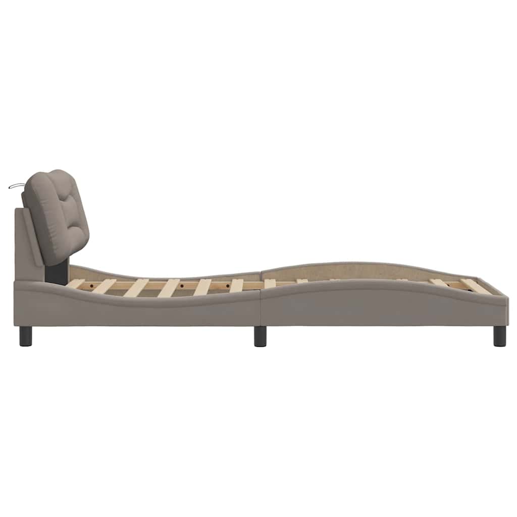 Bed Frame without Mattress Hvar Taupe 90x190 cm Fabric