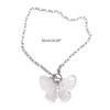 Butterfly Necklace Female Temperament Niche Ot Buckle Collarbone Chain Korean Version Student Adjustable Chain Jewelry