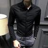 Herren Langarm Fashion Business Einfarbig Hemd Revers Klassischer Stil Casual Slim Fit Hemd Bürokleidung