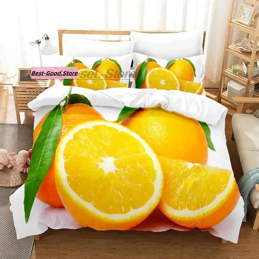 Cartoon Strawberry Vegetables And Fruits Bedding Set Single Twin Full Queen King Size Bed Set Teenager Bedroom Duvetcover S