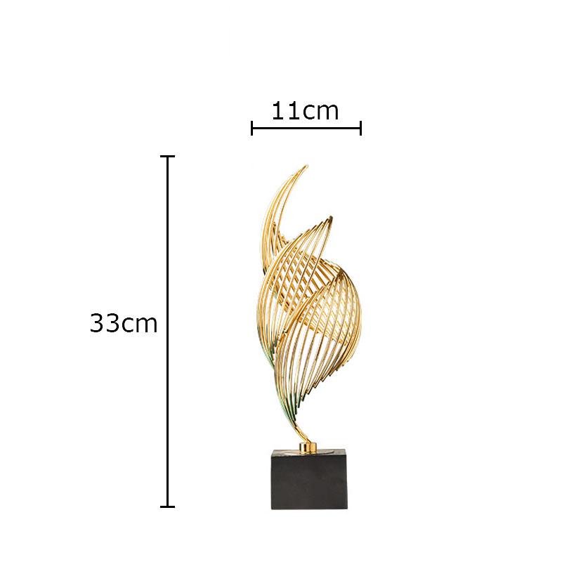 Ribbon Fluttering Statue Abstract Geometric Handicrafts Desk Decoration Creative Golden Ribbon Ornaments Room Aesthetic Decor