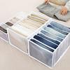 Wardrobe Organizer, 7 Grids Washable Clothes Organizer for Folded Clothes, 2 Pieces Foldable Wardrobe Clothes Organizer for Jeans, Dividers Nylon