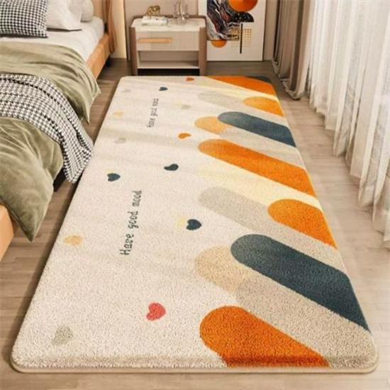 Adorable Cartoon Kids' Faux Cashmere Non-Slip Rug - Soft & Dirt-Resistant for Bedroom or Balcony