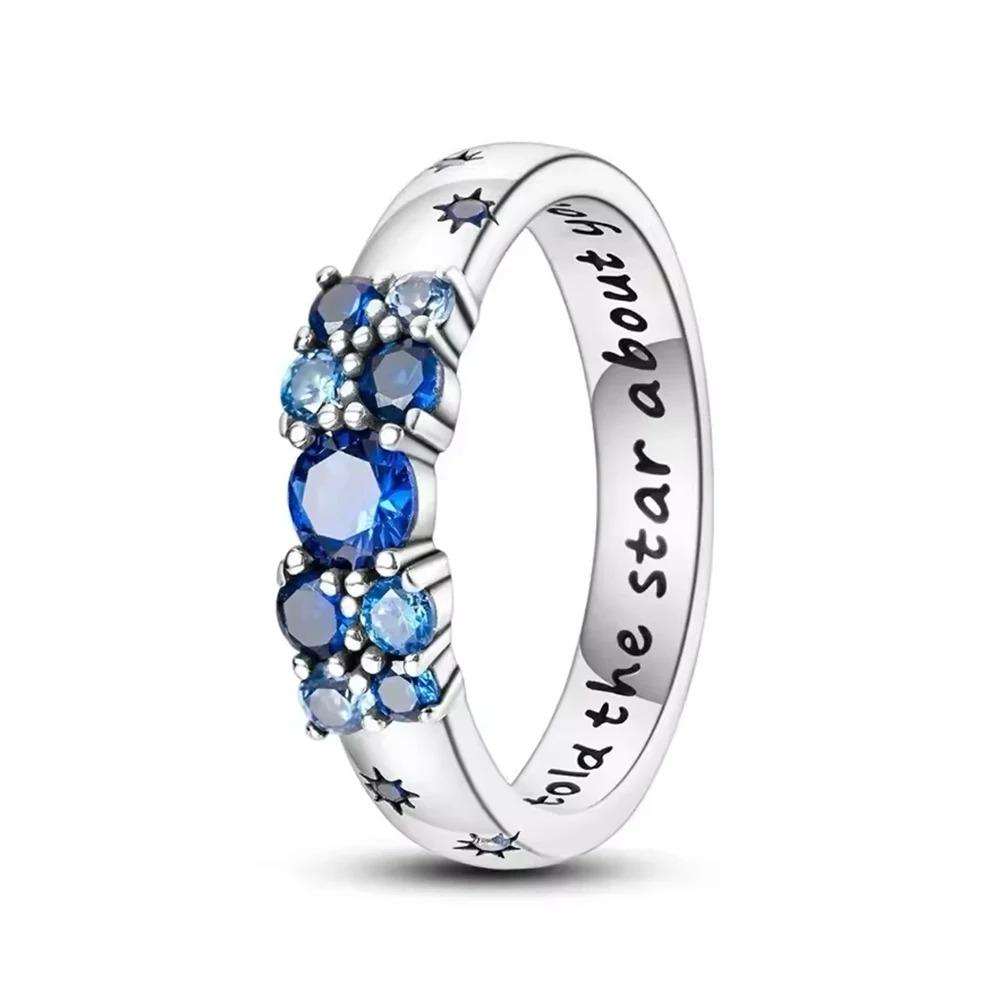 Boże Narodzenie Srebro 925 Korona Serce Kwiat Skrzydło Cyrkon Błyszczące Pierścionki Dla Kobiet Biżuteria Fine Jewelry ślub Rocznica Prezenty