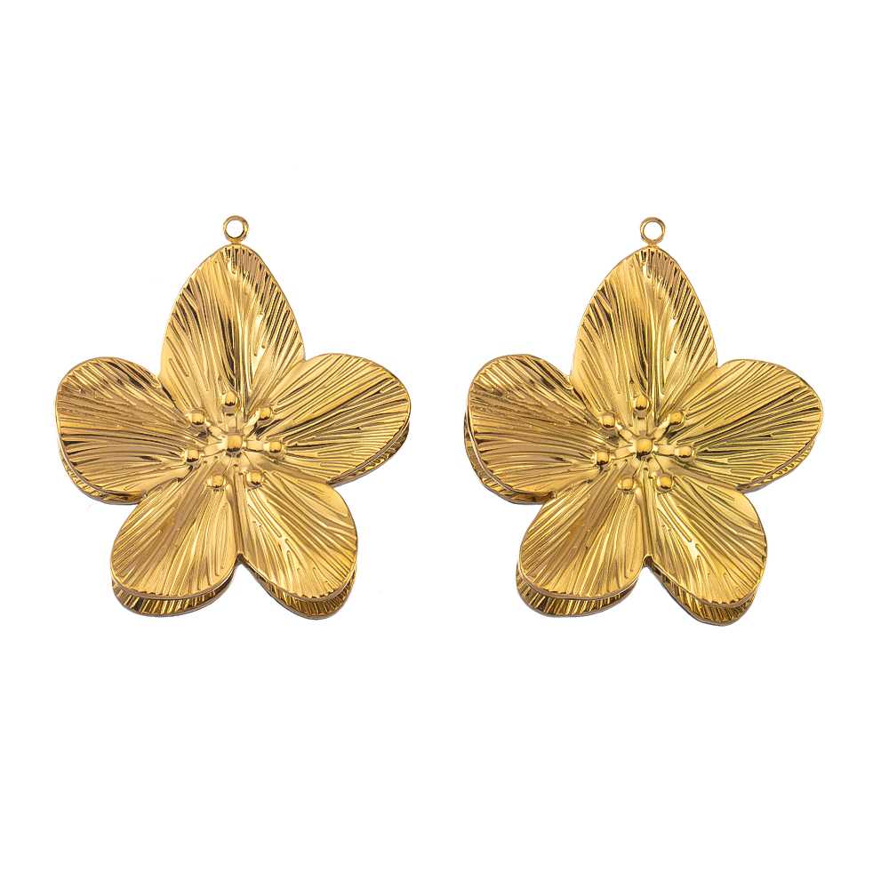 2pcs Stainless Steel Flower Pendant Cute Butterfly Love Heart Bow Design Necklace Earring Charm for Jewelry Making Birthday Gift