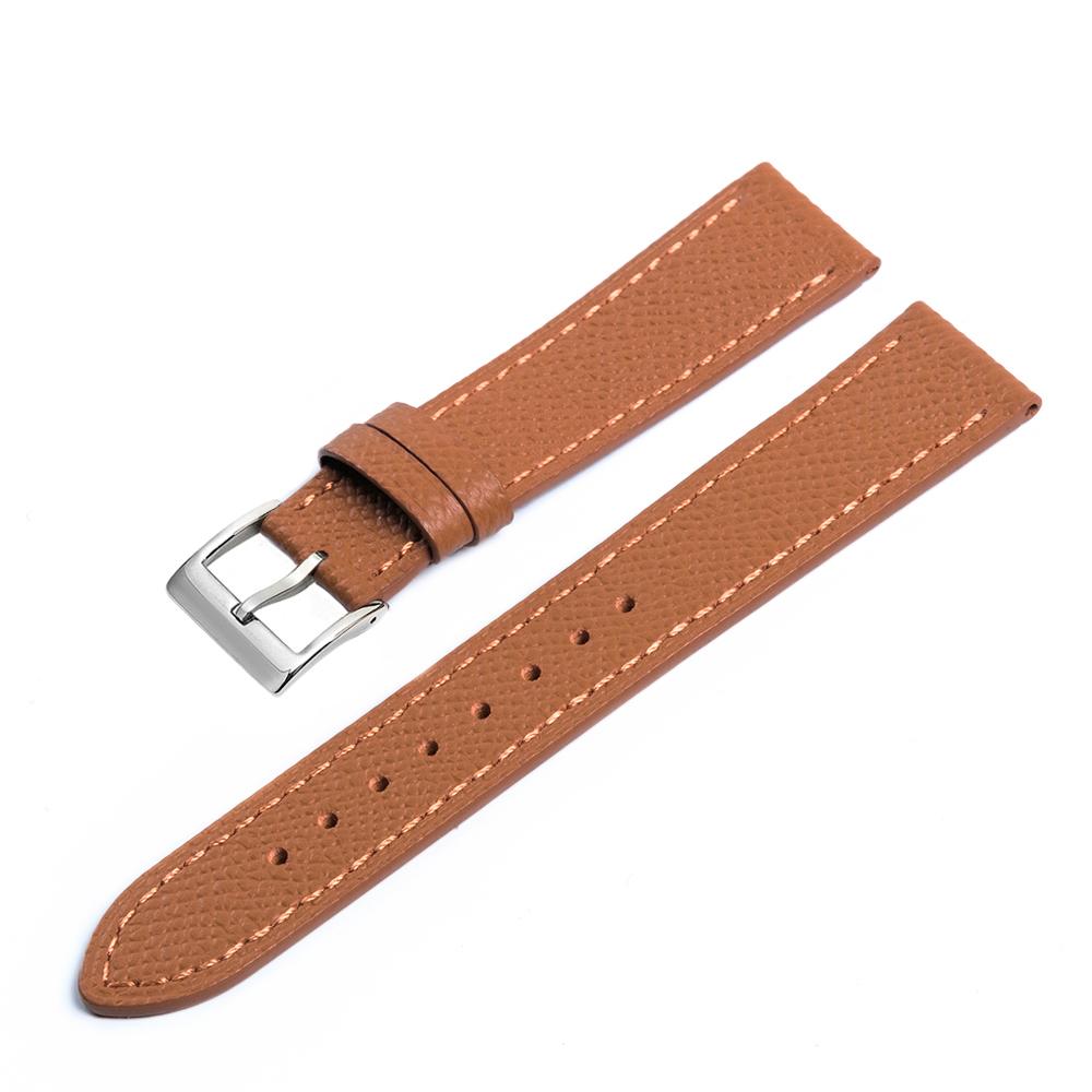 

Epsom Leather Watch Straps 14mm 16mm 18mm 20mm Wacthbands Palm Pattern Cowhide Watch Accessories Wristband 14mm коричневый