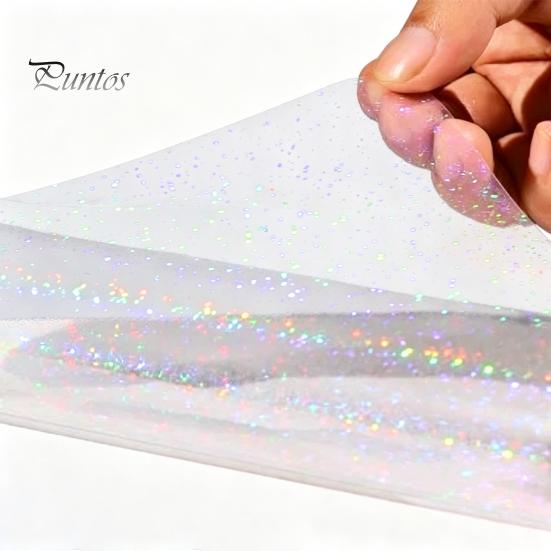 Holographic Vinyl for DIY Projects 2PCS Laminating Film, with Rainbow Shimmering Effect, Waterproof Festive Effect Sheets Scratch-Proof Precoated