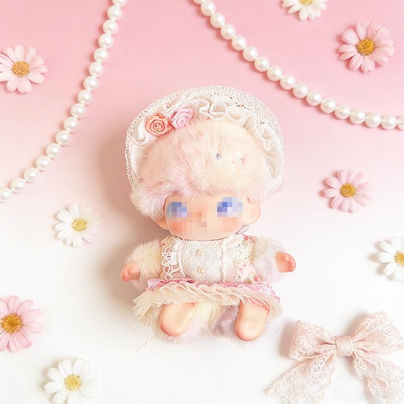 [Cloth Only] DIMOO Doll Clothes Handmade Bonnet Retro Floral Dress Sweet and Adorable Style