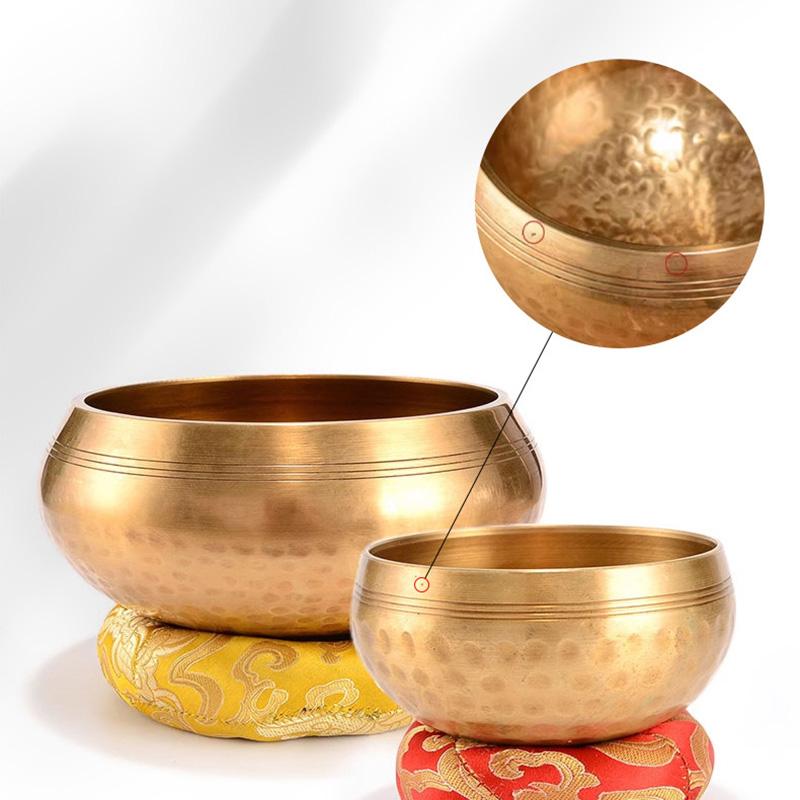 Tibetan Handmade Brass Singing Bowl Yoga Meditation Bowl For Sound Healing Stress Relief Buddha Mindfulness Bowl Instrument