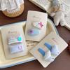 Blue Stripe Heart High-End Children's Hair Clip