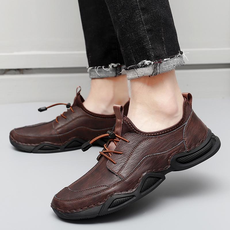 Fashion New Men's Quality Large Size Genuine Leather Outdoor Sports, Leisure and Entertainment Non Slip, Durable, Comfortable Lefu Shoes