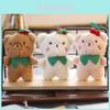 Adorable Plush Cherry Bear White Soft Stuffed Animal Keychain Cute Bag Charm