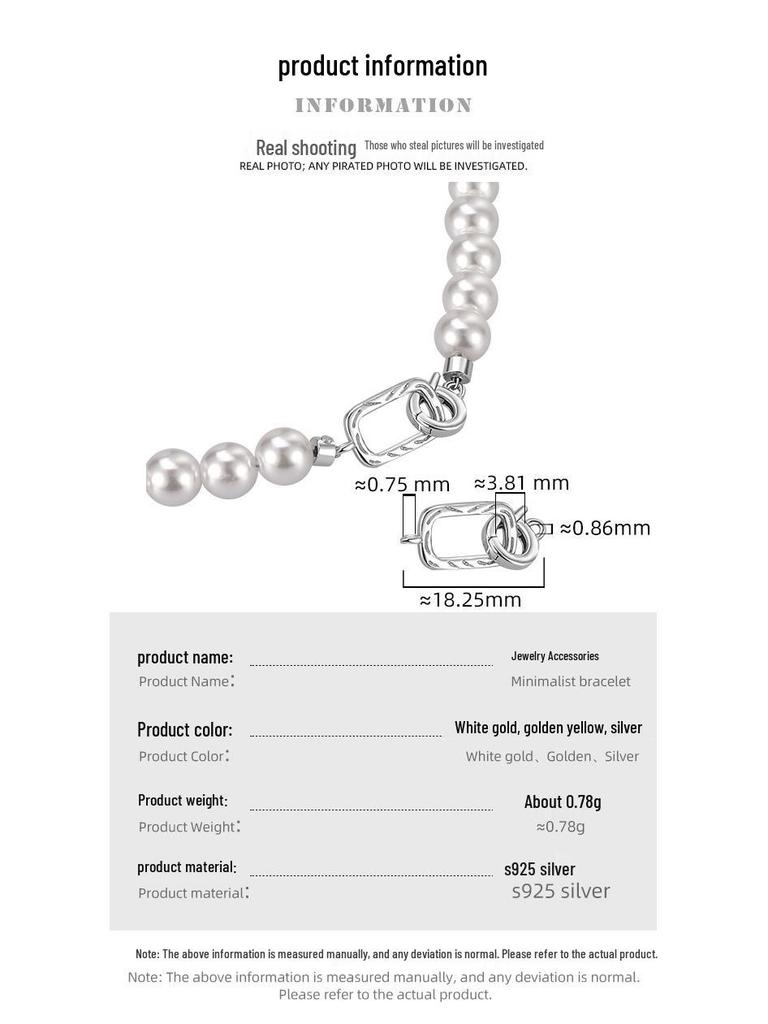 S925 Sterling Silver Universal Connector Clasp for DIY Bracelets and Necklaces, Round/Square Double Ring End Clasp.