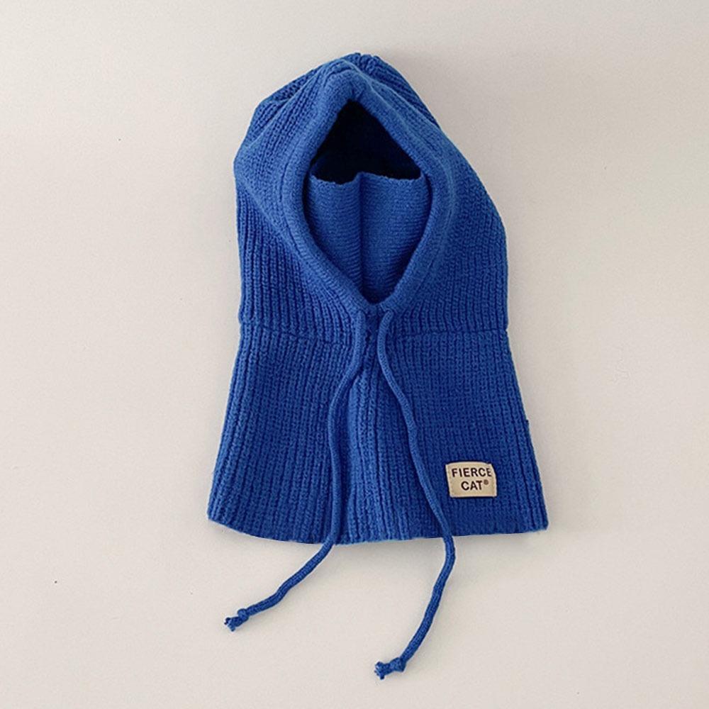One-piece Baby Balaclava Hat Ears Neck Knitted Cap Fashion Scarf Mask Hats  Children