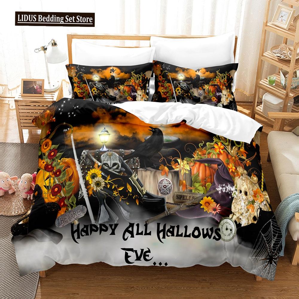 3D Halloween Bedding Sets Duvet Cover Set With Pillowcase Twin Full Queen King Bedclothes Bed Linen 200x200