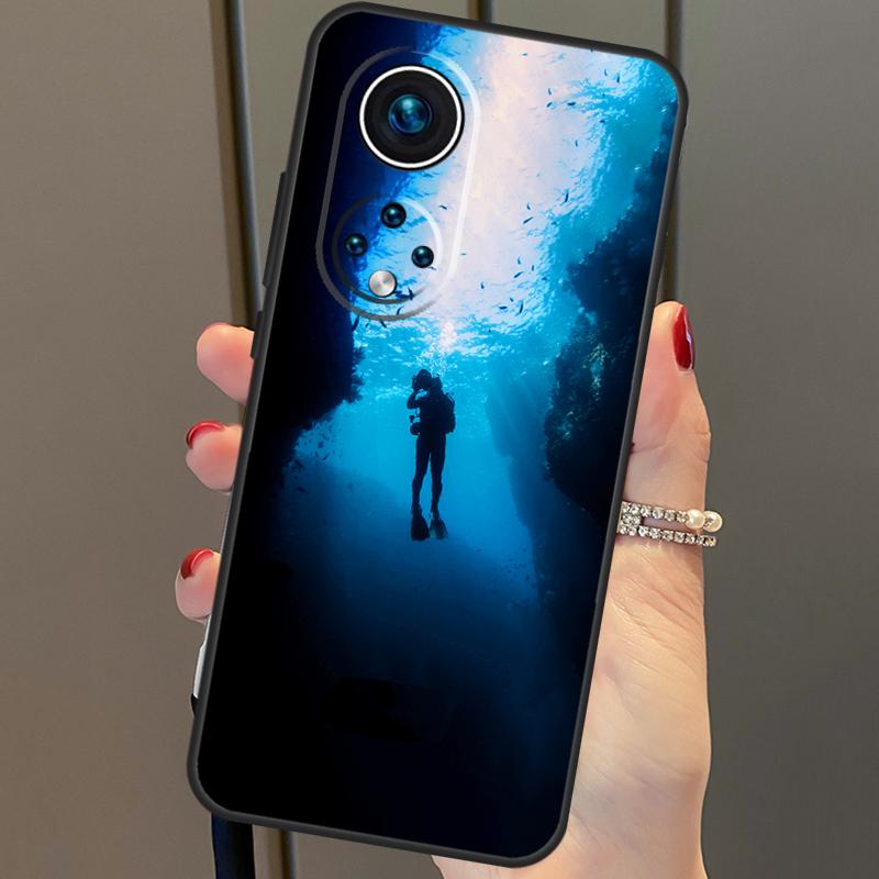 Scuba Diving Diver For Huawei P30 Pro P20 P40 Nova 5T 9 P Smart Z 2021 Case Coque For Honor 8X 9X 10i 50 Lite
