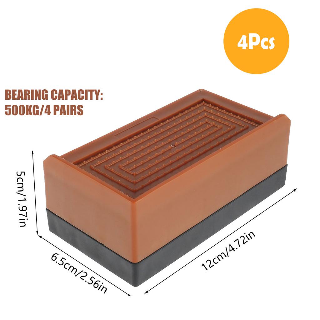 4 STÜCKE/Set Verstellbare Schreibtischlifte Beinverlängerungen Bettermöbel Erhöhungen Rutschfest Stoßdämpfung für Betterhöhungen Tisch Couch Stuhl