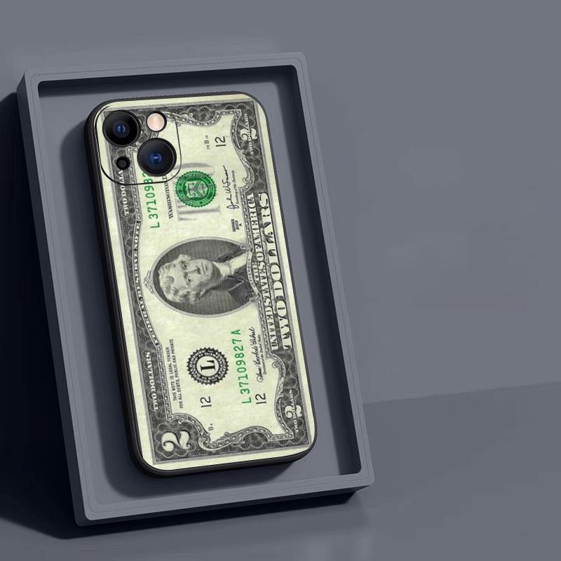 Creative USD Cash Pattern Phone Case for iPhone 17 16 15 14 13 12 11 Pro Max Mini SE 7 8 Plus Air Shockproof Soft Cover Fundas