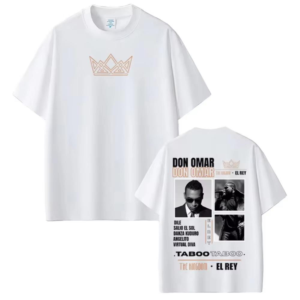 T-shirt Stampate Album Rapper Don Omar Unisex Moda Donna T-shirt Manica Corta Casual Cotone T-shirt Hiphop Streetwears
